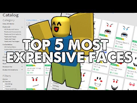 Top 5 Most Expensive Faces On Roblox Youtube - roblox expensive face