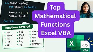 Top Mathematical Functions in Excel VBA | VBA Tutorial #ExcelVBA #VBA #ExcelTutorial #vbaexcel