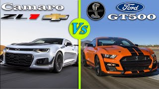 Ford mustang shelby GT500 Vs Chevrolet camaro ZL1 1LE | Car comparison | spec, engine sound .....