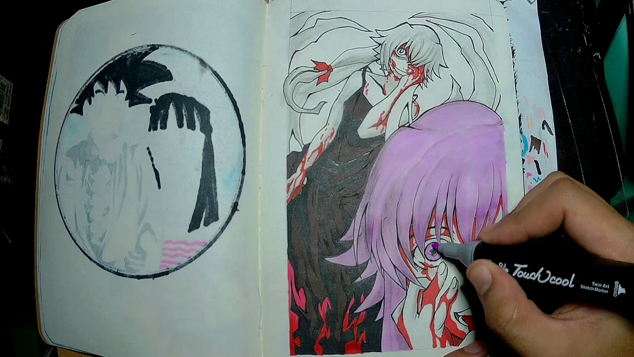 Yuno Gasai Speed Drawing : Mirai Nikki : Future Diary : Timelapse ...