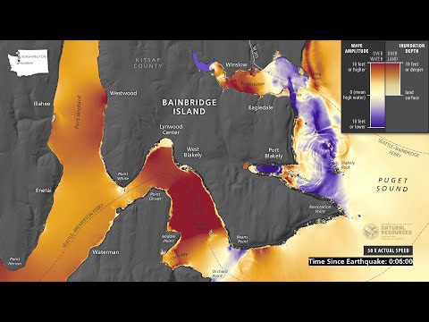 Tsunami wave simulation for southern Bainbridge Island, Wash.