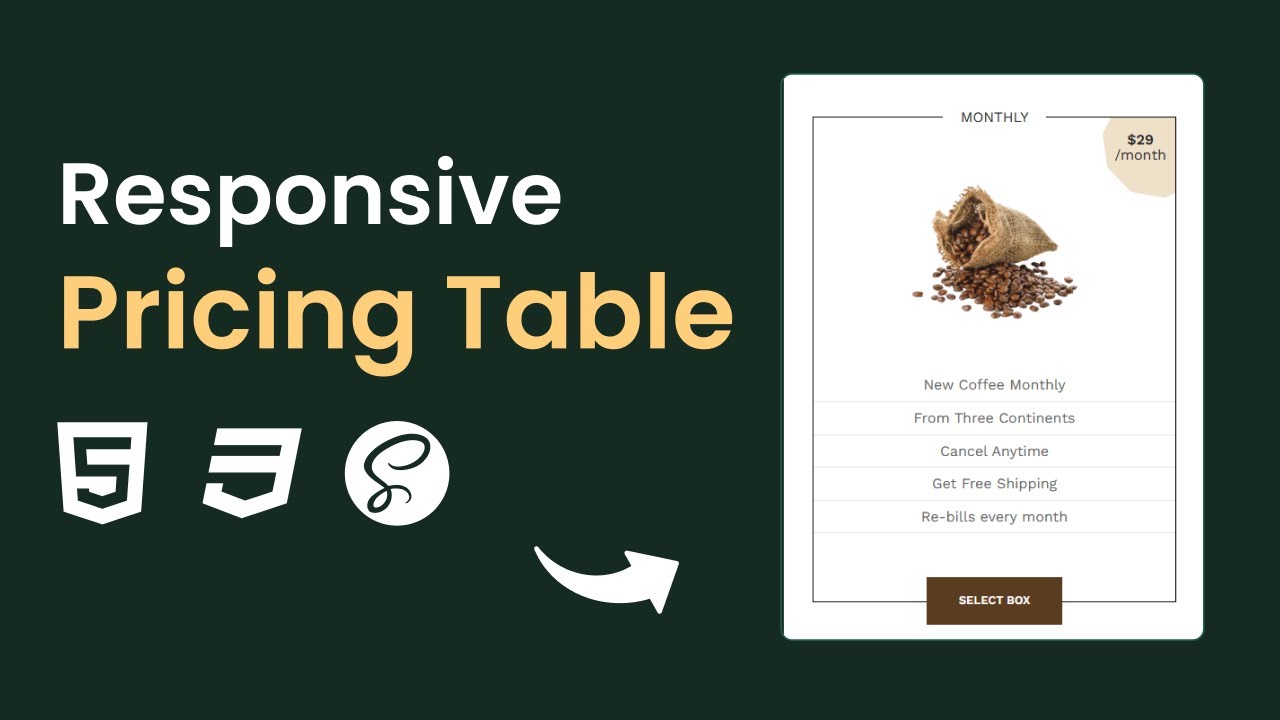 Create a Responsive Pricing Table in 20 Minutes with HTML, CSS & SCSS ...