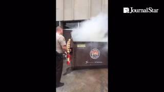 Video of the great #peoriacounty  dumpster fire. It's behind the courthouse