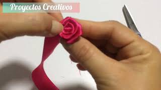 Rosas de listón en 3 minutos../flores de tela fácil/Diy Handicraft/ how to make ribbon flowers🌹🌹