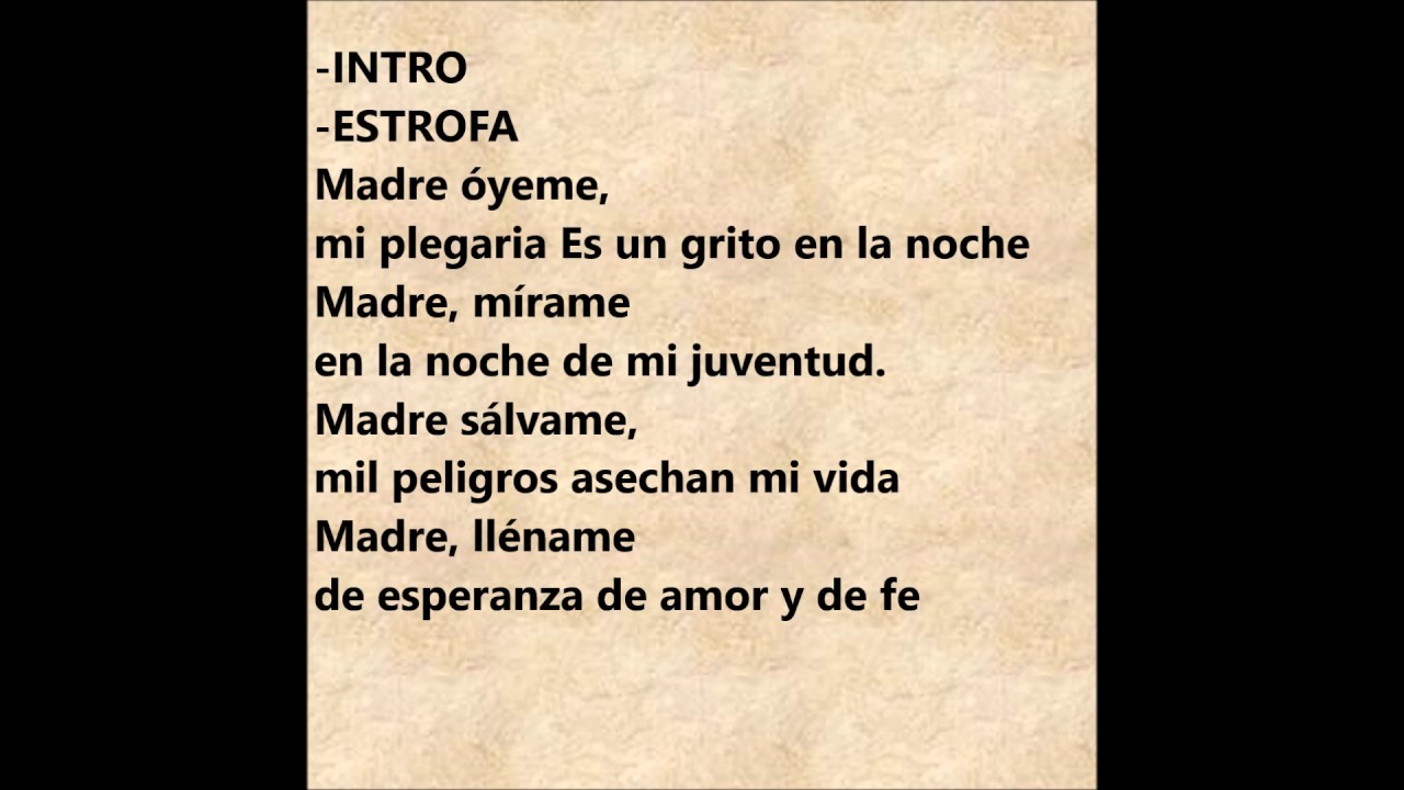 Madre óyeme Mi Plegaria Es Un Grito En La Noche www.youtube.com