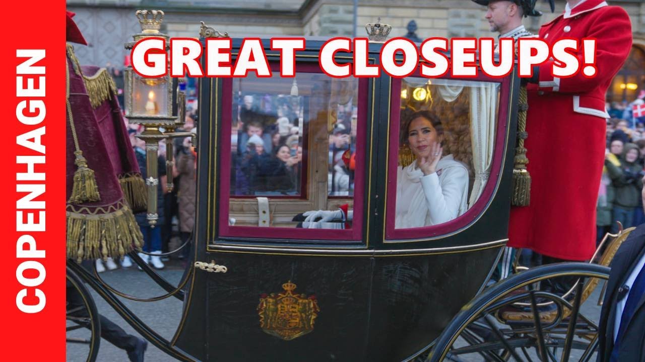CORONATION DAY IN COPENHAGEN  🇩🇰 King Frederik & Queen Mary in Horse Carriage on Kongens Nytorv