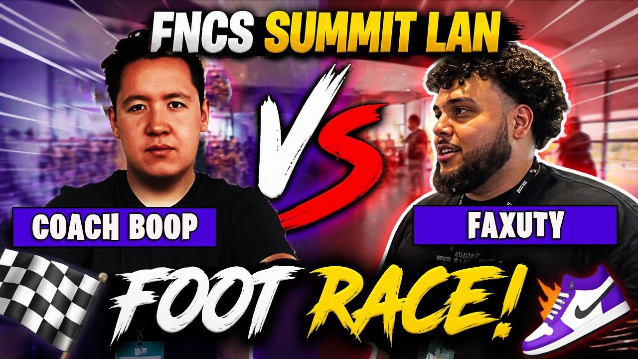 🏃🏻‍♂️‍ ️FNCS @faxuty vs @coachboop Foot Race! WHO WINS?! 🏆#fortnite # ...