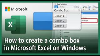 how to create a combo box on Microsoft Excel (windows based)