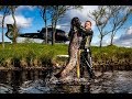 Подводная охота на трофейного сома 33 кг в Латвии