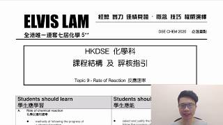 DSE CHEM 2020 必溫重點 - Ch9. Rate of Reaction 反應速率