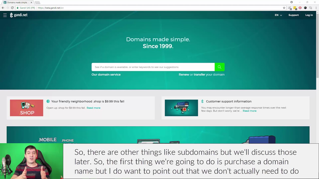[Outdated] [October 2017] Registering a domain name with Gandi - YouTube