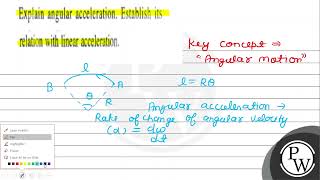 Explain angular acceleration. Establish its relation with linear ac...