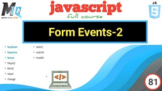 Events in javascript / Form Events-2 tutorial in Urdu Hindi