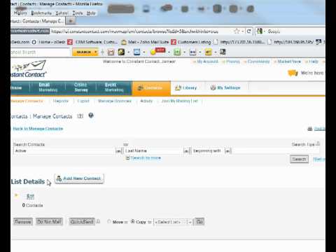 Synchronize your database to constant contact.