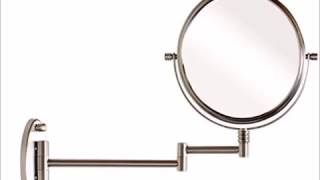 DecoBros 8 Inch Two Sided Swivel Wall Mount Mirror with 7x Magnification, 13 5 Inch Extension, Nicke