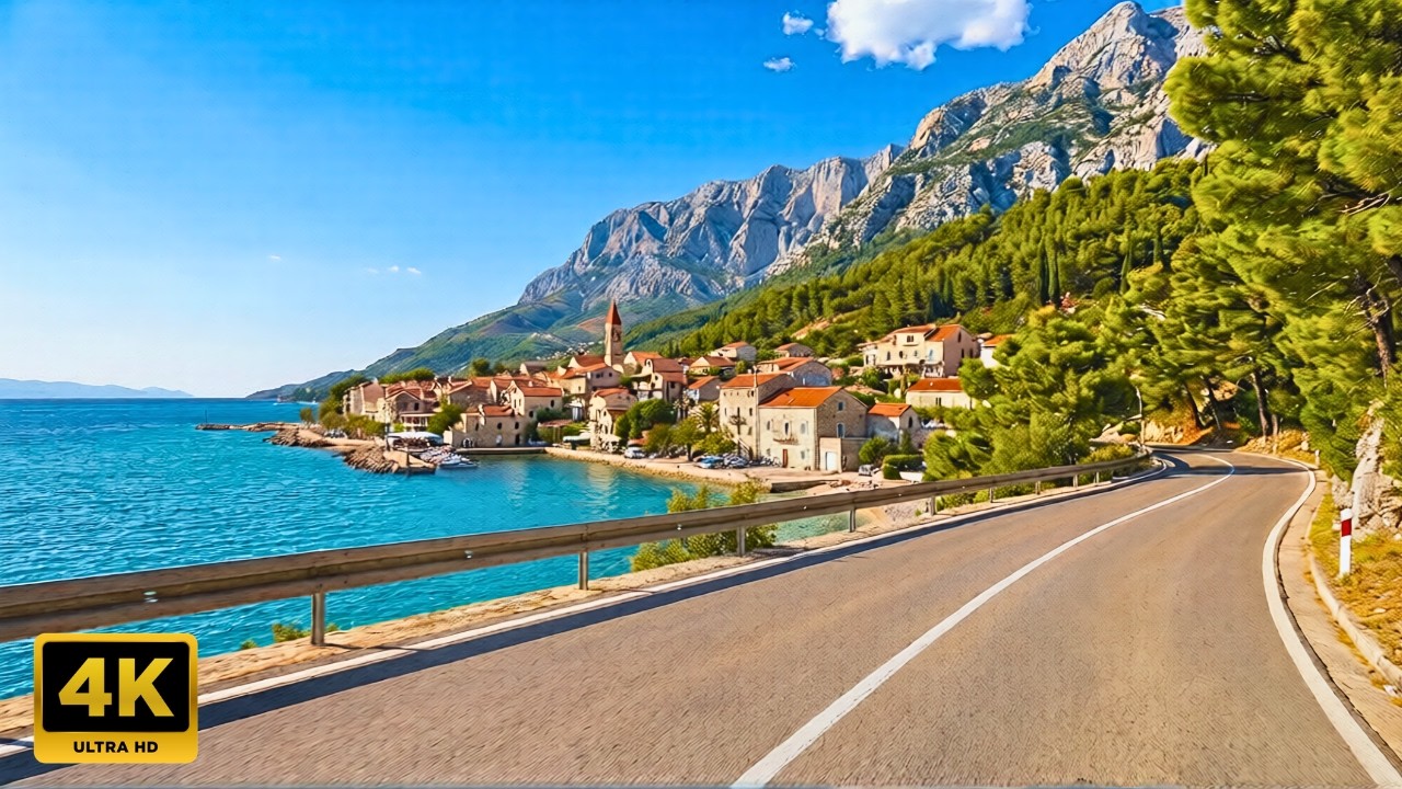 Breathtaking Croatia 🇭🇷🚗 Scenic Drive 2025: Brela to Gradac D8 highway.