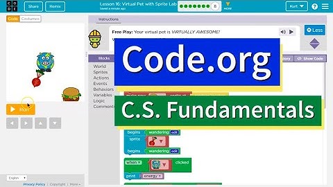 Code.org Virtual Pet with Sprite Lab Part 8 | Answer 2020 | Course F Lesson 18 Express Lesson 27
