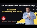 CA Foundation Business Laws || Revision Lecture 23 (Partnership Act, 1932) || CA Amit Popli