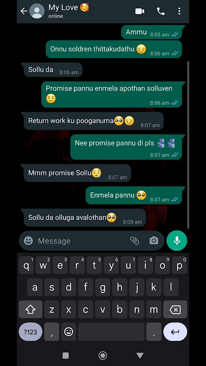 Long distance feelings🥺🫂 | part 1 | lovers chat | WhatsApp chat tamil