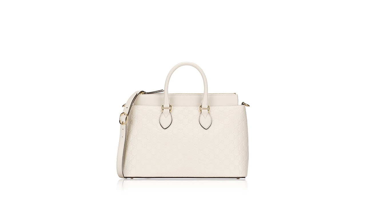 Gucci Guccissima Large 2 Way Shoulder Bag White