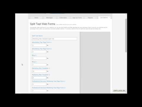 Aweber Split Testing Forms