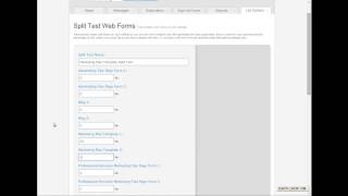 Aweber Split Testing Forms