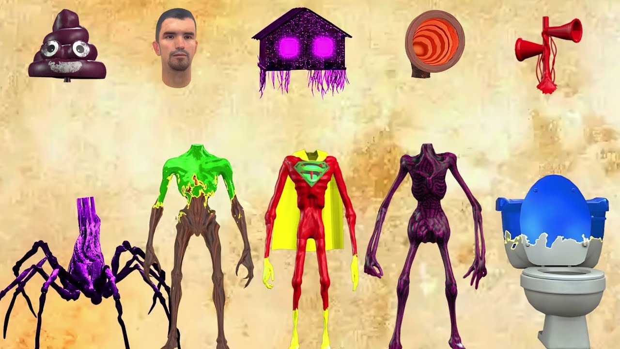 WRONG HEADS SIREN HEAD POOP, SIREN HEAD HOUSE, SIREN HEAD BRAIN EYE, SIREN HEAD OCTOPUS, SIREN HEAD