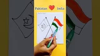 #challengaccepted |   Indian Flag ❤️ Pakistan Flag | Independence Day | #art #shorts #short screenshot 4