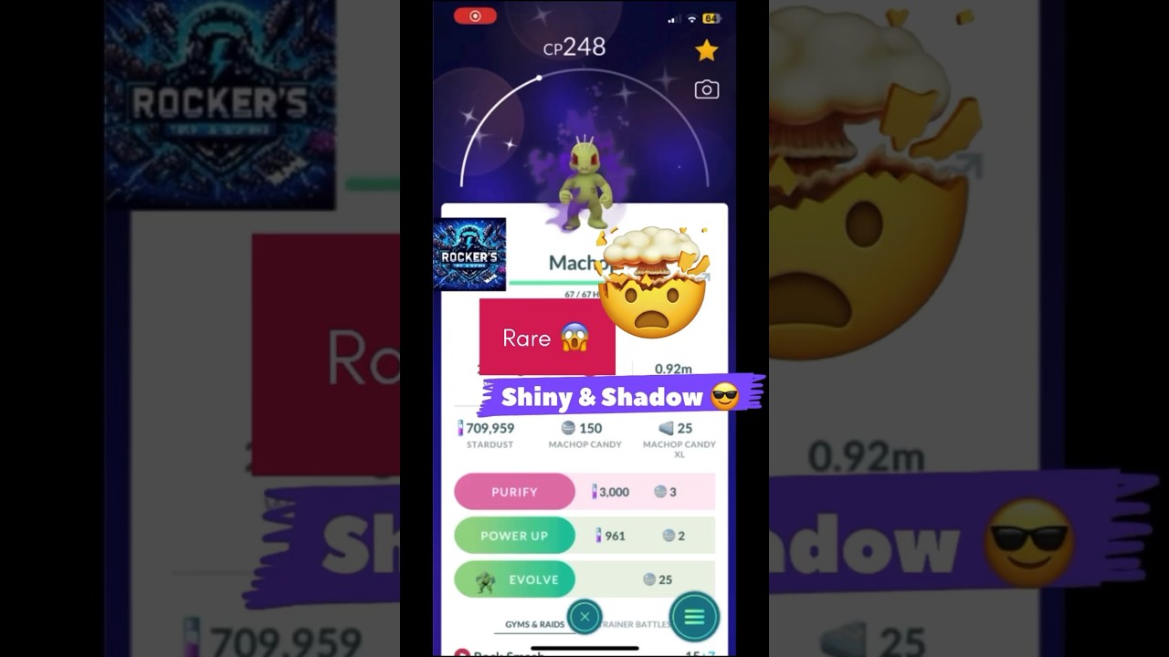 Shiny Shadow Machop || Caught a very rare combination 😎 || Pokemon Go