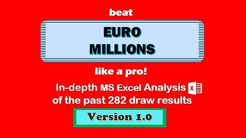 How to win EuroMillions | Euro Millions | excellent strategy using MS Excel analysis | lottery