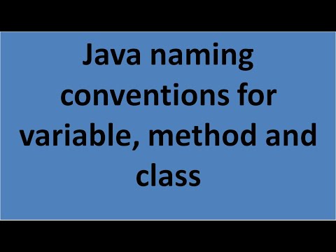 Java naming conventions for variable, method and class