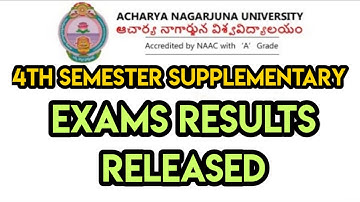 Degree 4th semester supplementary exam result is out now 2022 || ANU New updates