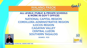 Walang pasok as of 5AM (November 10-11, 2025) | Unang Hirit
