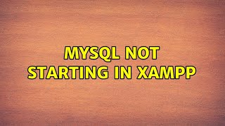 Ubuntu: MySQL not starting in Xampp (2 Solutions!!)