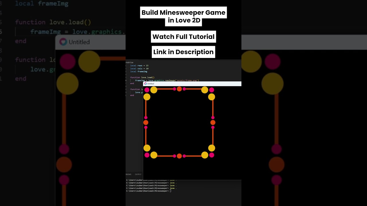 Watch me build Minesweeper in Love2D – Pt 18 🔨