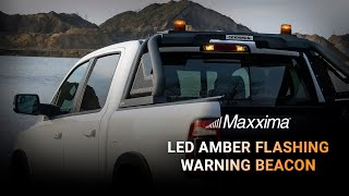 Maxxima Low Profile 2.6" Tall x 3" Diameter LED Amber Flashing Warning Beacon 12-80 VDC