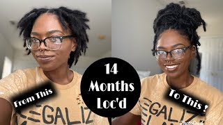 14 Month Loc Update| Faux Loc Bun Tutorial on Short Locs| Brushing My Locs