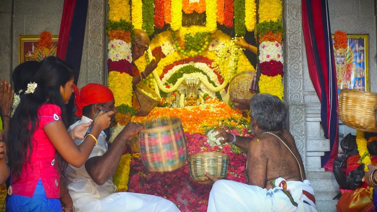 1000KG Flowers Abhishaka Special Pooja at Chunchaghatta Sri Yellamma Devi Temple