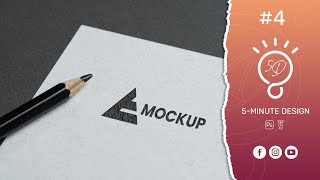 Logo design business on white paper mockup PSD Free Download