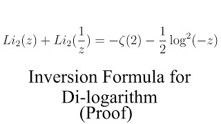Inversion Formula for Di logarithms (Proof)