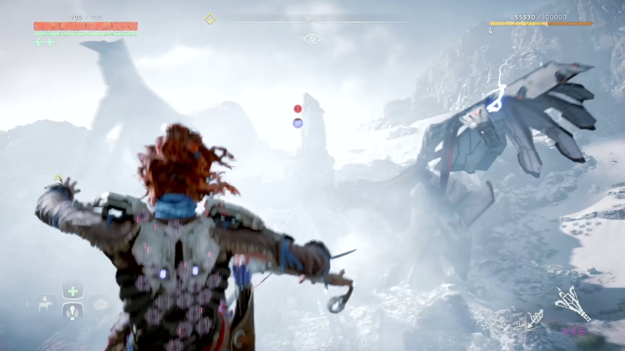 Horizon zero dawn, killing a stormbird on ultra hard mode. UNDER 2 MINUTES.