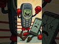 📱💥 Le Nokia 3310 met KO l’iPhone ! 🥊😂#NokiaVsIphone #Caricature #Humour #Boxe #Satire