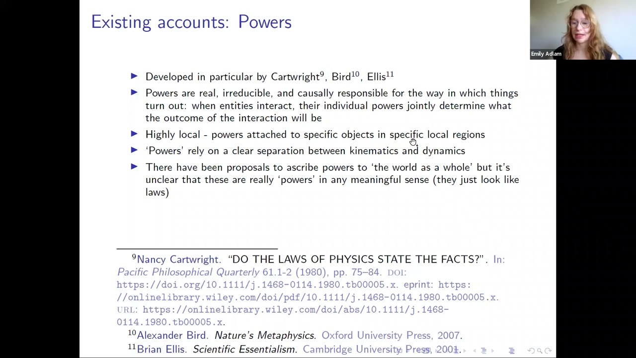Emily Adlam - "Laws of Nature as Constraints"