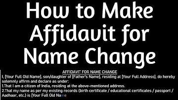 Name Change Affidavit Format | How to Make Affidavit for Name Change