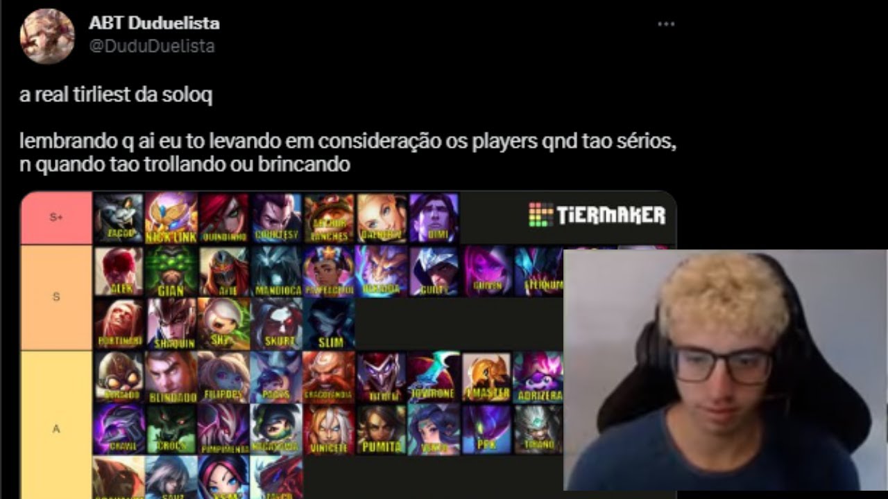 DUDU Q NUNCA DUELOU E SUA TIERLIST 