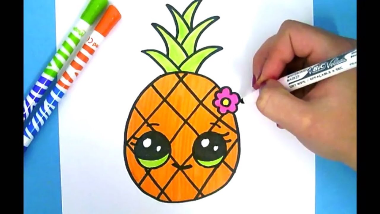 Kawaii Ananas 🍍 Zeichnen ~Ganz einfach🖤 - YouTube