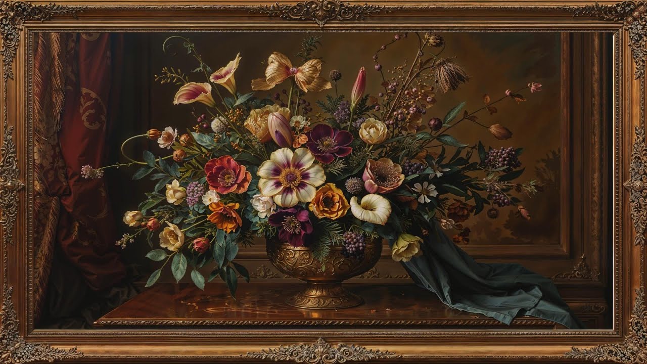 Vintage Opulence Mood Wallpaper Background | Ultra HD 4K | Framed Original Digital Art