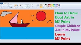 ms paint draw simple children boat