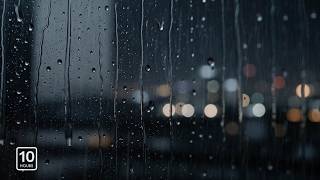 Rain on Window Sounds 10 Hours 🌧️ Pure Raindrops on Glass to Rest Your Mind | Dark Window Rain