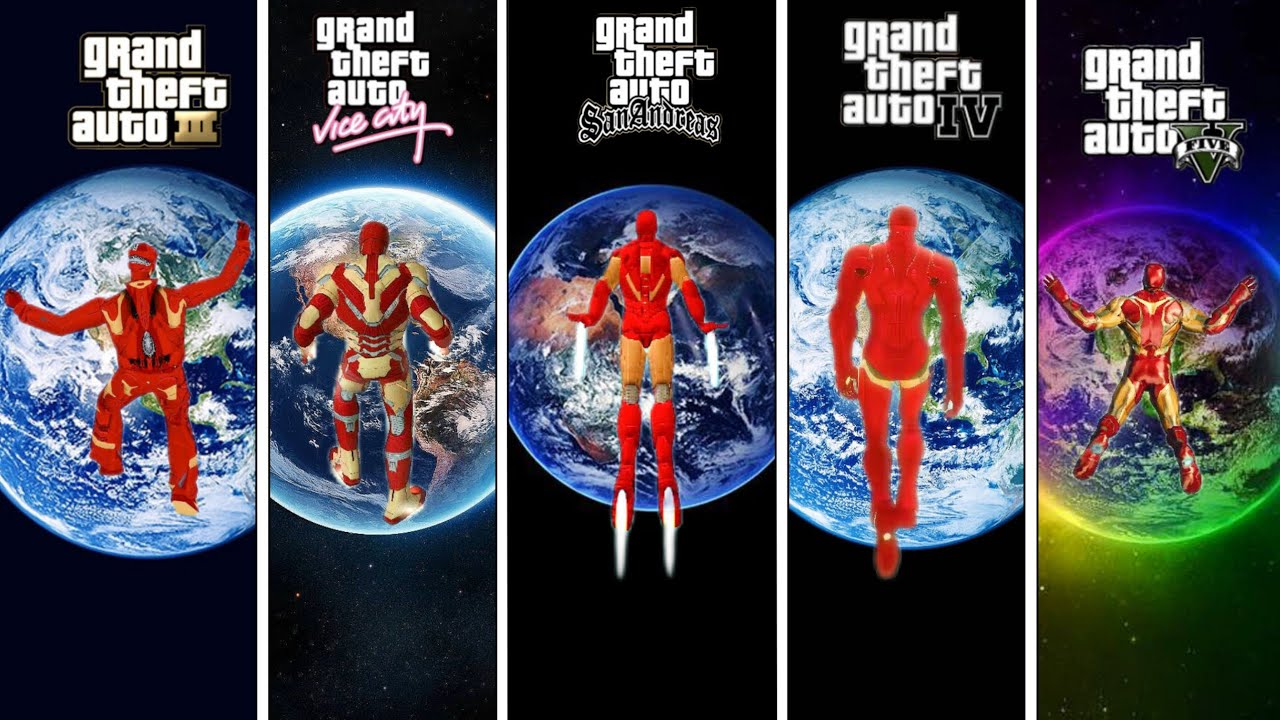 IRON MAN Falling FROM SPACE in GTA Games (2001 - 2025)